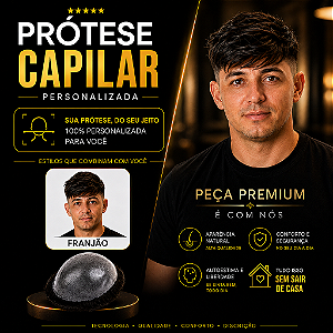 Prótese Capilar Pronta Micropele Corte Franjão Castanhos Escuros e Preto + Kit de Manutenção Grátis