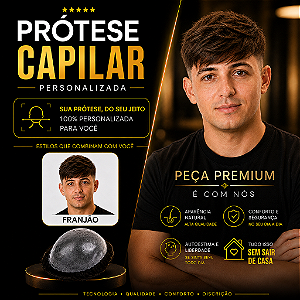 Prótese Capilar Pronta Micropele Corte Franjão Castanhos Médios e Claros + Kit de Manutenção Grátis