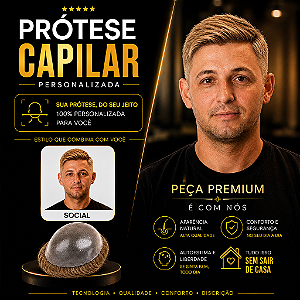 Prótese Capilar Pronta Micropele Corte Social Loiros + Kit de Manutenção Grátis