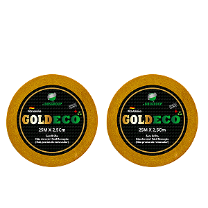 Kit - Fitas Amarelas Adesivas GOLD Eco + 25 metros x 2.5 cm 2 unidades