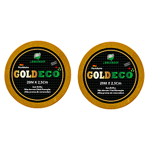 Kit - Fitas Amarelas Adesivas Gold Eco+ 20 Metros X 2.5 cm 2 Unidades