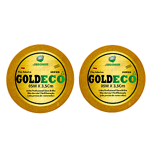 Kit - Fitas Amarelas Adesivas Gold Eco Super 5 Metros X 3.5 cm 2 Unidades