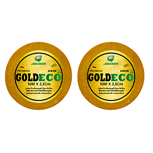 Kit - Fitas Amarelas Adesivas Gold Eco Super 10 Metros X 3.5 cm 2 Unidades