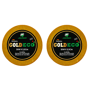 Kit - Fitas Amarelas Adesivas Gold Eco + 50 Metros X 2.5 cm 2 Unidades