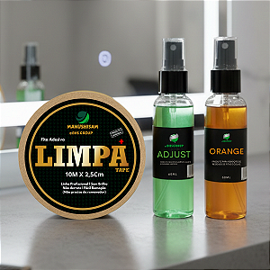 Kit Limpa Fácil - Removedor Orange + Removedor Adjust 60ml + Fita Limpa Tape 10x2,5cm