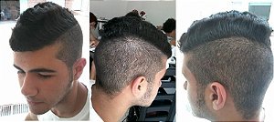 corte moicano com alisamento e progressiva