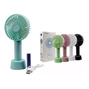 Mini Ventilador Portátil Recarregável Usb Pilha 3 Velocidade