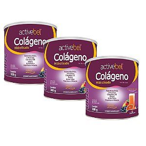 Colageno Hid Verisol Nat Activebel Bella Forma 300g Kit 03un