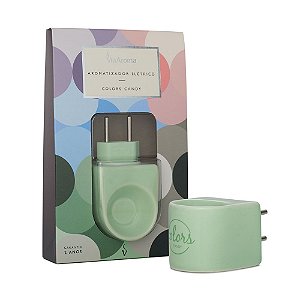 Aromatizador Eletrico Porcelana Verde Via Aroma Bivolt