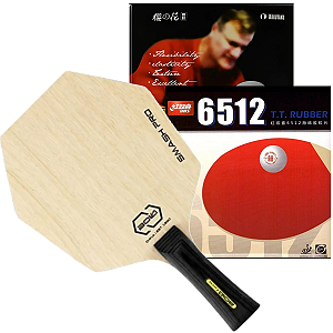 Raquete Hexagonal + 1 Borracha DHS mod.6512 + 1 Borracha Kokutaku