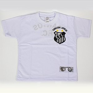 Camiseta Torcida Jovem Santos Retrô Bordada Infantil Oficial