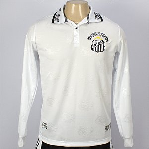 Polo Torcida Jovem Santos Manga Longa Marca D'água - Exclusivo Sócio TJ