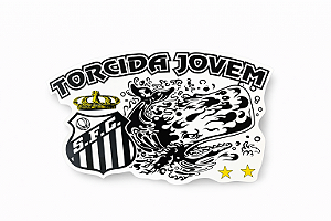 Adesivo Torcida Jovem Símbolo com Baleia Oficial