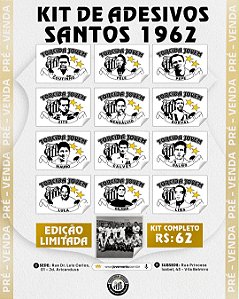 Pré Venda (até 25/08) - Kit de Adesivos SANTOS FC 1962 -