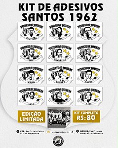 Kit de Adesivos SANTOS FC 1962 Torcida Jovem Oficial