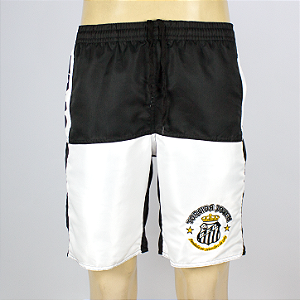 Outlet Sem Troca - Bermuda Torcida Jovem Bordada 1969 Preta Oficial