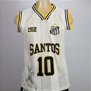 Outlet Sem Troca - Regata Torcida Jovem Santos SFC Pelé Branca Oficial