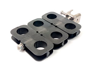 Abraçadeira Mini-Hanger com Adaptador para Cabo Coaxial CELLFLEX LCF 7/8" - Suporta 2, 4 ou 6 Cabos