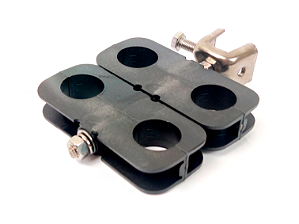 Abraçadeira Mini-Hanger com Adaptador para Cabo Coaxial CELLFLEX LCF 7/8" - Suporta 2 ou 4 cabos