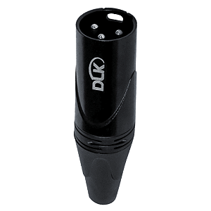 CONECTOR SOM XLR(M) PRETO 3 POLOS