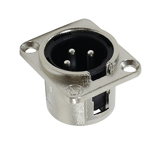 CONECTOR SOM XLR(M) 3 POLOS PAINEL