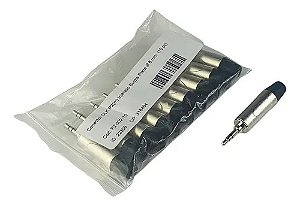 Conector P2 Macho Stereo 6mm Capa Injetada Prateado