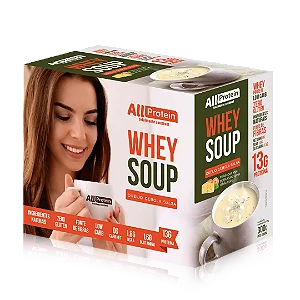 1 Caixa de Whey Soup Queijo, Cebola e Salsa All Protein - 12 unidades de 25g - 300g