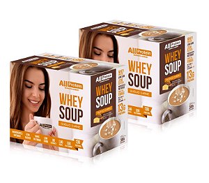 2 Caixas de Whey Soup Queijo e Carne All Protein 24 unidades de 25g - 600g