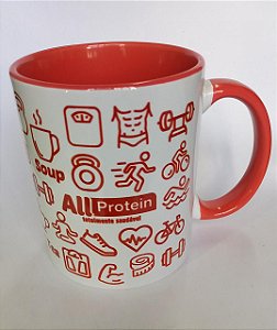 1 Caneca colorida coleção All Protein - Cor Vermelha