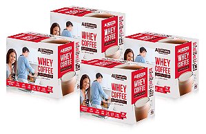 4 Caixas de Whey Coffee Zero Lactose Cappuccino All Protein 48 unidades de 25g - 1200g