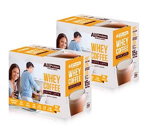 2 Caixas de Whey Coffee Café Lattè  All Protein 24 unidades de 25g - 600g