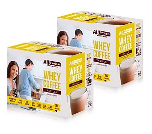 2 Caixas de Whey Coffee Vanilla All Protein 24 unidades de 25g - 600g