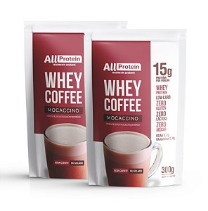 2 Pacotes de Whey Coffee Zero Lactose Mocaccino 600g (24 doses) - All Protein