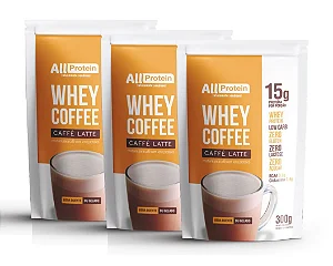 Whey Coffee Caffé Latte Zero Lactose 3 Pacotes 900g (36 doses) | All Protein