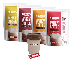 Café Proteico Whey Coffee 4 pacotes de Sabores Sortidos (48 doses de 25g) | All Protein