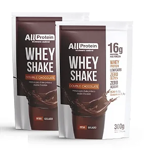 Whey Shake Sabor Double Chocolate Cremoso 24 doses 600g | All Protein