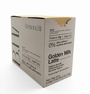 1 Caixa de Golden Milk Latte Zero Lactose | Bonjour - 12 unidades de 25g - 300g
