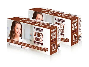 2 Caixas de Whey Cookie proteico de Cacau All Protein 16 unidades de 40g - 640g
