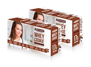 2 Caixas de Whey Cookie proteico de Cacau All Protein 16 unidades de 40g - 640g