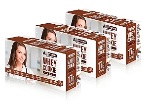 3 Caixas de Whey Cookie proteico de Cacau All Protein 24 unidades de 40g - 960g
