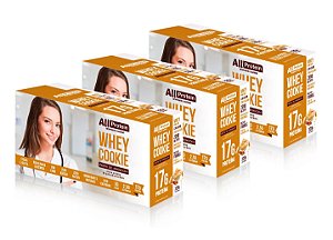 3 Caixas de Whey Cookie proteico de Pasta de Amendoim 24 unidades de 40g - 960g