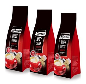 3 Pacotes de Whey Coffee Cappuccino 900g (36 doses) - All Protein