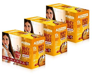 3 Caixas Whey Cake de Amendoim All Protein - 36 Saches de 30g - 1080g