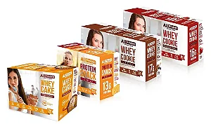 Kit All Protein 4 Caixas: Cookie Maçã Canela e Cacau, Cake Amendoim e Snack Queijo