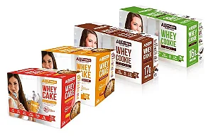 Combo All Protein 4 Caixas: Bolo e Biscoito Proteico - Chocolate, Coco, Maçã e Amendoim