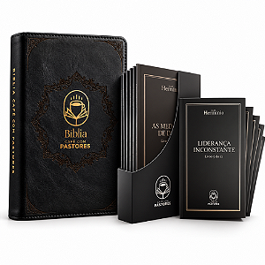 Kit Bíblia Café com Pastores Preta + Box Coleção Aliança 2026