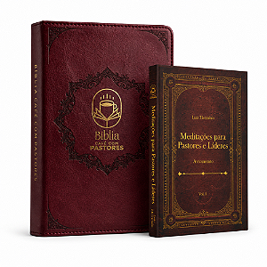 Kit Bíblia Café com Pastores Vinho + Livro Meditações para Pastores e Líderes | Avivamento Vol. 1