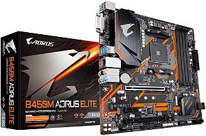 PLACA MÃE AMD GIGABYTE B450M AORUS ELITE DDR4 AM4
