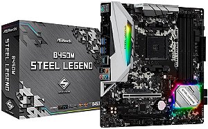 PLACA MÃE AMD ASROCK B450M STELL LEGEND DDR4 AM4