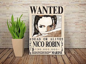 Placa Decorativa Procurado Nico Robin - One Piece